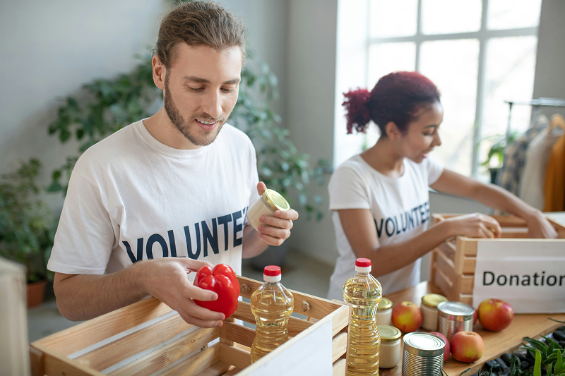 Nonprofit professionals working together